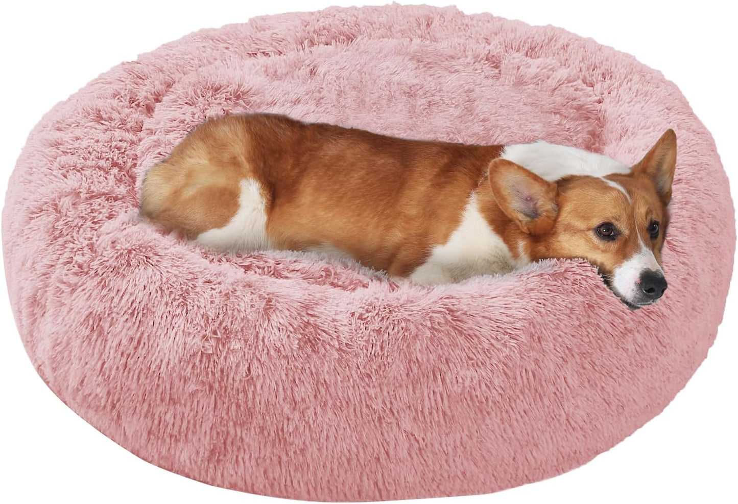 Dog & Cat Bed, Calming Anti-Anxiety Pet Bed for Small Dogs, Fluffy Donut Cushion for Small and Medium Pets (20")