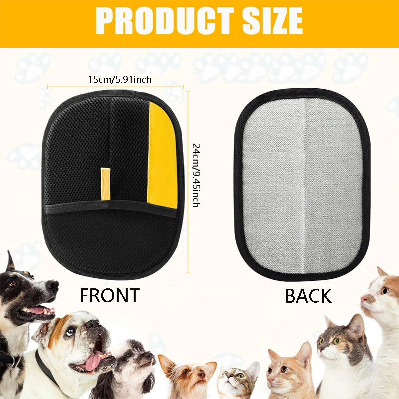 Pet Hair Remover Brush Kitten Hair Removal Gloves Deshedding Brush Glove for Dog Cat Double-Sided Fur Hair Cleaning Glove Carpet