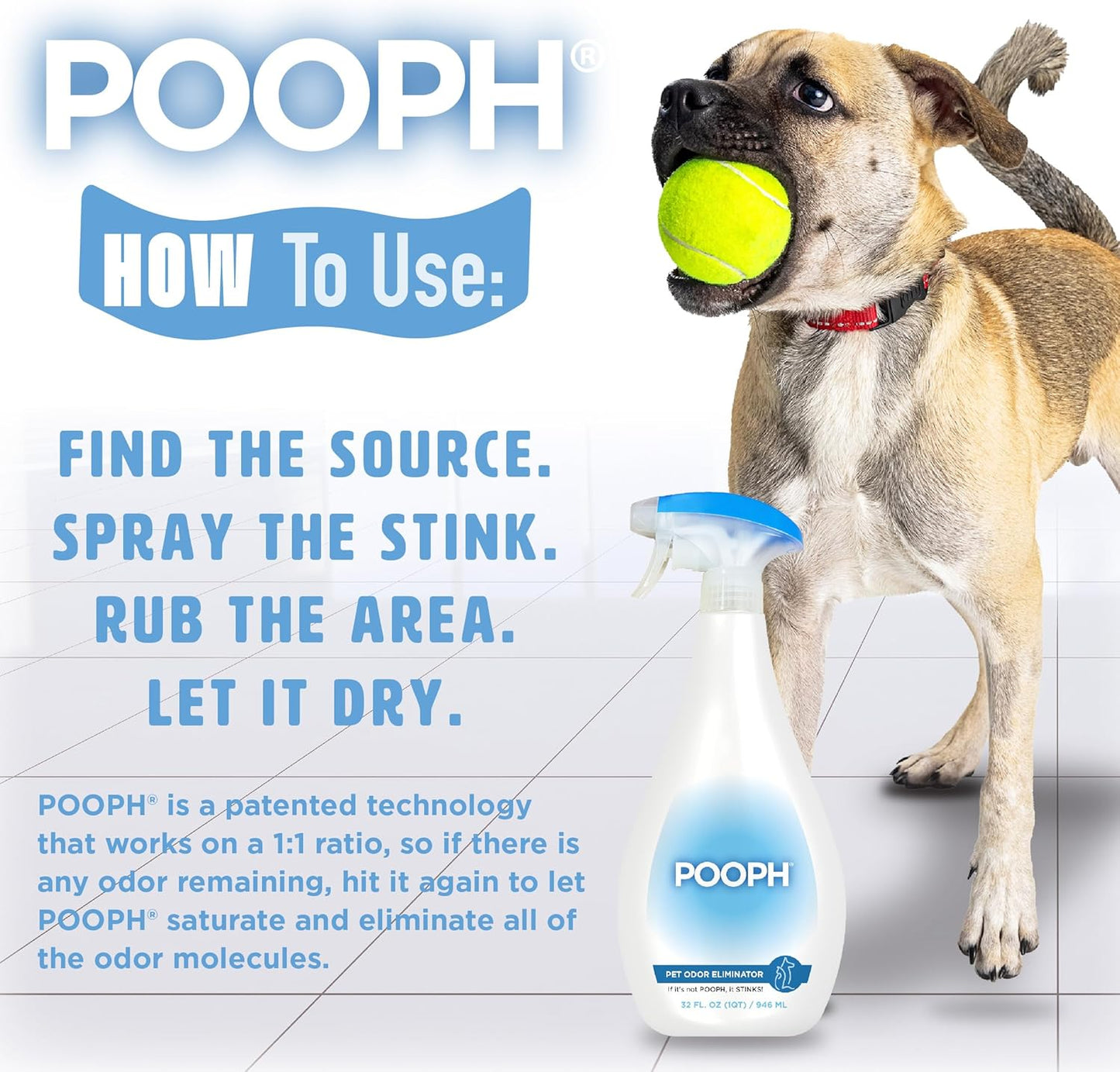 Pet Odor Eliminator, 32Oz Spray, 2-Pack - Dismantles Odors on a Molecular Basis, Dogs, Cats, Freshener, Eliminator, Urine, Poop, Pee, Deodorizer, Natures, Puppy, Fresh, Clean, Furniture, Potty