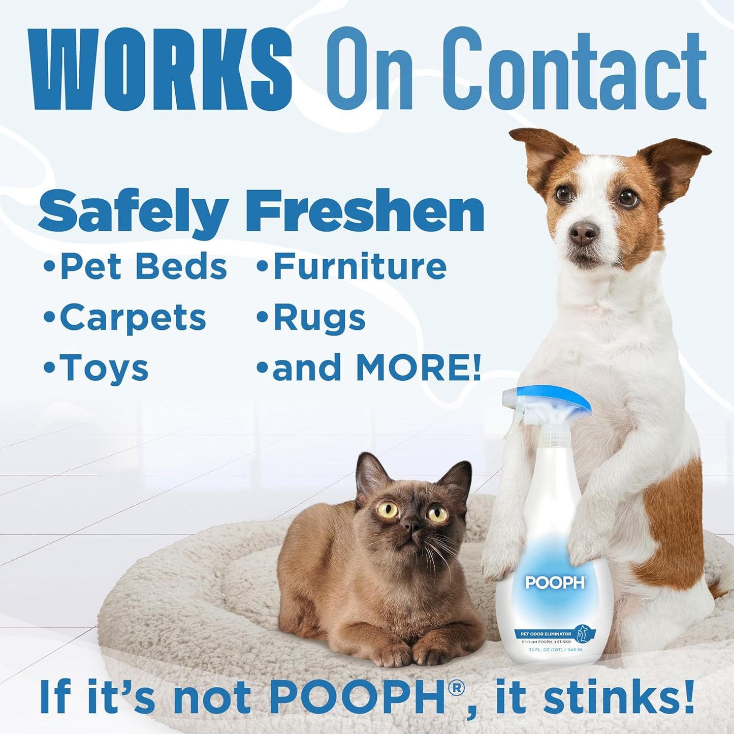 Pet Odor Eliminator, 32Oz Spray, 2-Pack - Dismantles Odors on a Molecular Basis, Dogs, Cats, Freshener, Eliminator, Urine, Poop, Pee, Deodorizer, Natures, Puppy, Fresh, Clean, Furniture, Potty
