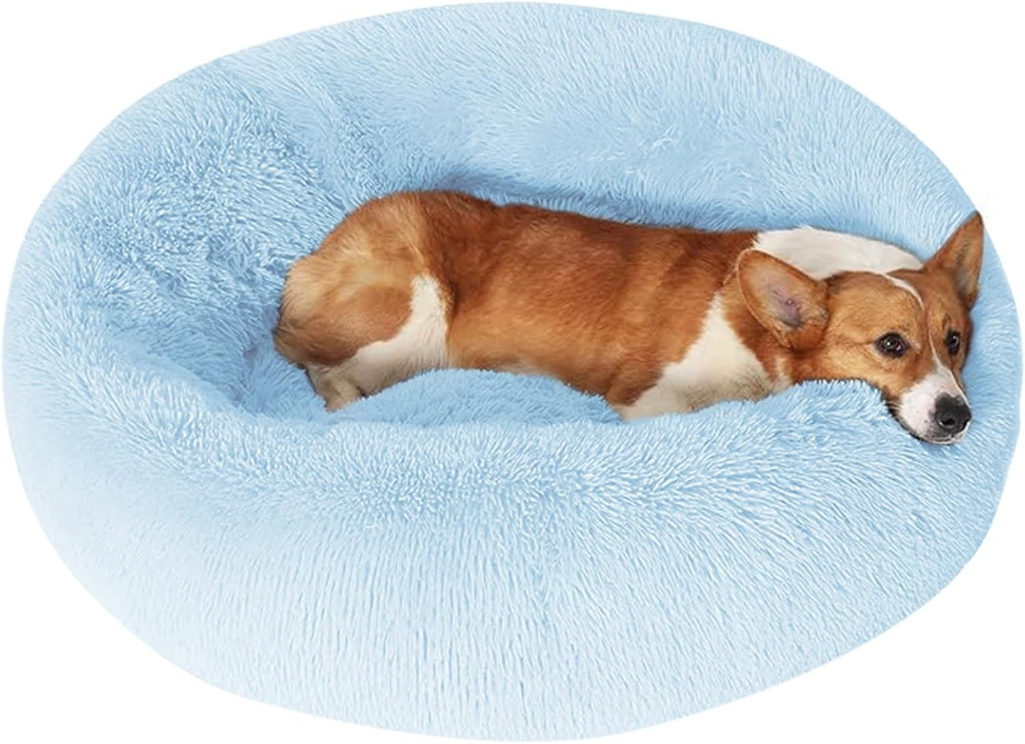 Dog & Cat Bed, Calming Anti-Anxiety Pet Bed for Small Dogs, Fluffy Donut Cushion for Small and Medium Pets (20")