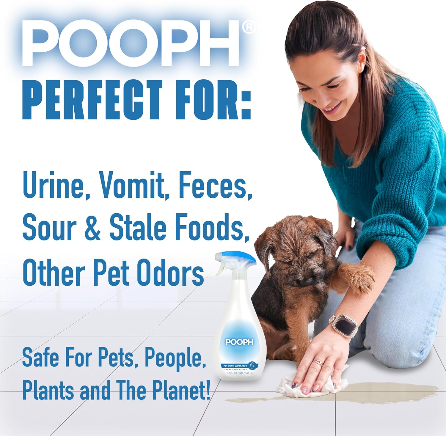 Pet Odor Eliminator, 32Oz Spray, 2-Pack - Dismantles Odors on a Molecular Basis, Dogs, Cats, Freshener, Eliminator, Urine, Poop, Pee, Deodorizer, Natures, Puppy, Fresh, Clean, Furniture, Potty