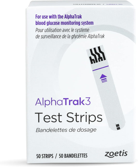 3 Test Strips for Use with AT3 Blood Glucose Monitoring System for Cats, Dogs, and Horses, 50 Count
